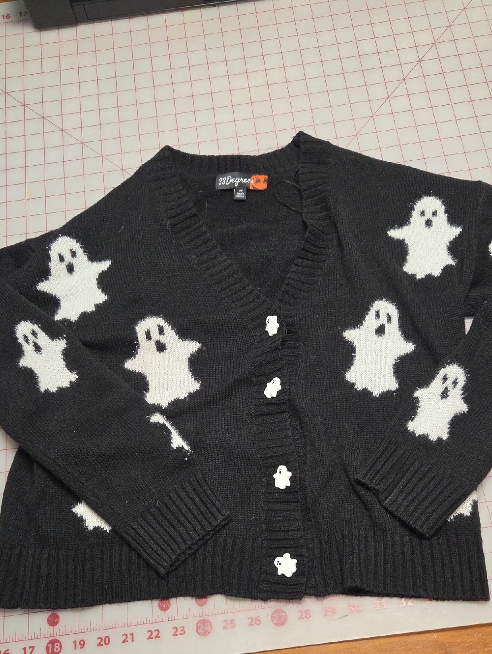 Black Ghost Pattern Cardigan